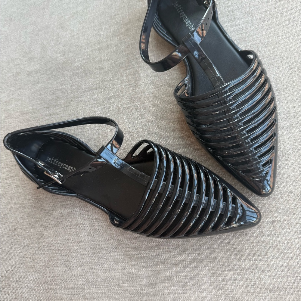 Jeffrey Campbell Black Strappy Women's Shoes jelly